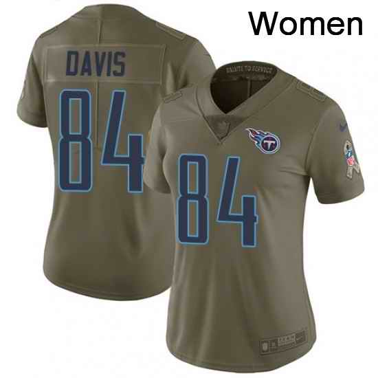 Womens Nike Tennessee Titans 84 Corey Davis Limited Olive 2017 Salute to Service NFL Jersey